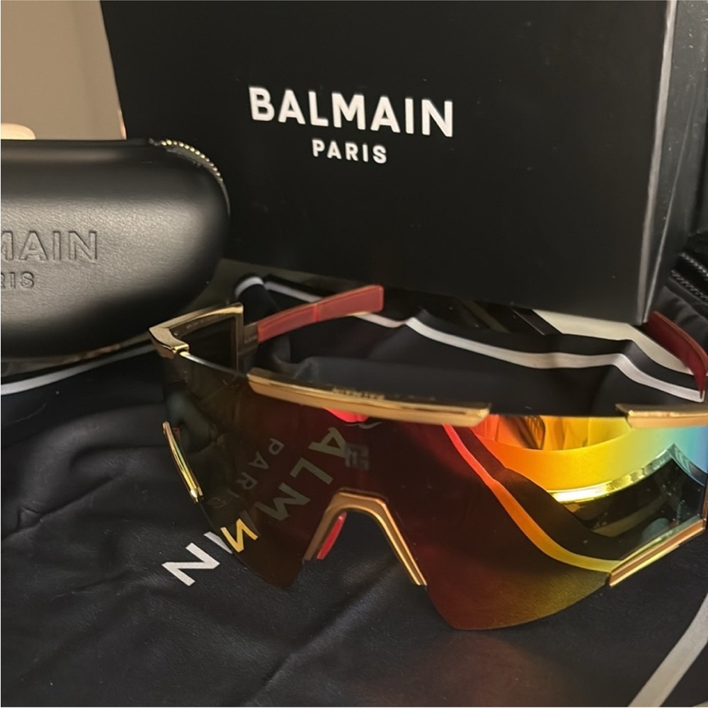 Balmain Paris Sunglasses with Gold Accents